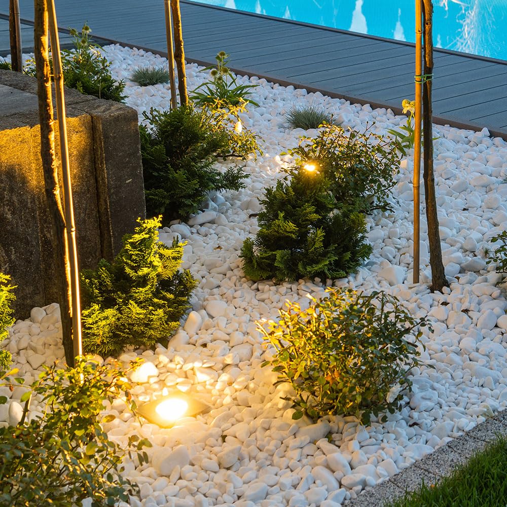 Bodeneinbaustrahler GU10 Terrassenboden Einbauspot Bodeneinbauleuchte Außen, Fernbedienung dimmbar, Edelstahl stoßfest, RGB LED 3,5W 290Lm, LxBxH 11x11x12 cm, 3er Set