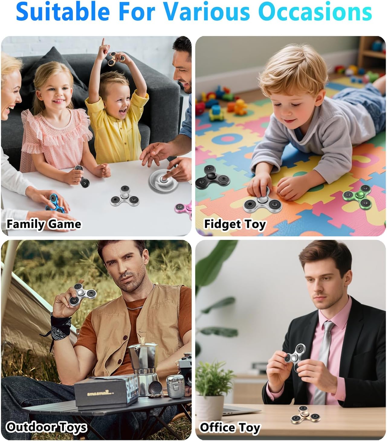 ATESSON Fidget Spinner Toy Ultra Durable Stainless Steel Bearing High Speed Spins Precision Metal Hand Spinner EDC ADHD Focus Anxiety Stress Relief Boredom Time Toys for Adults Kids