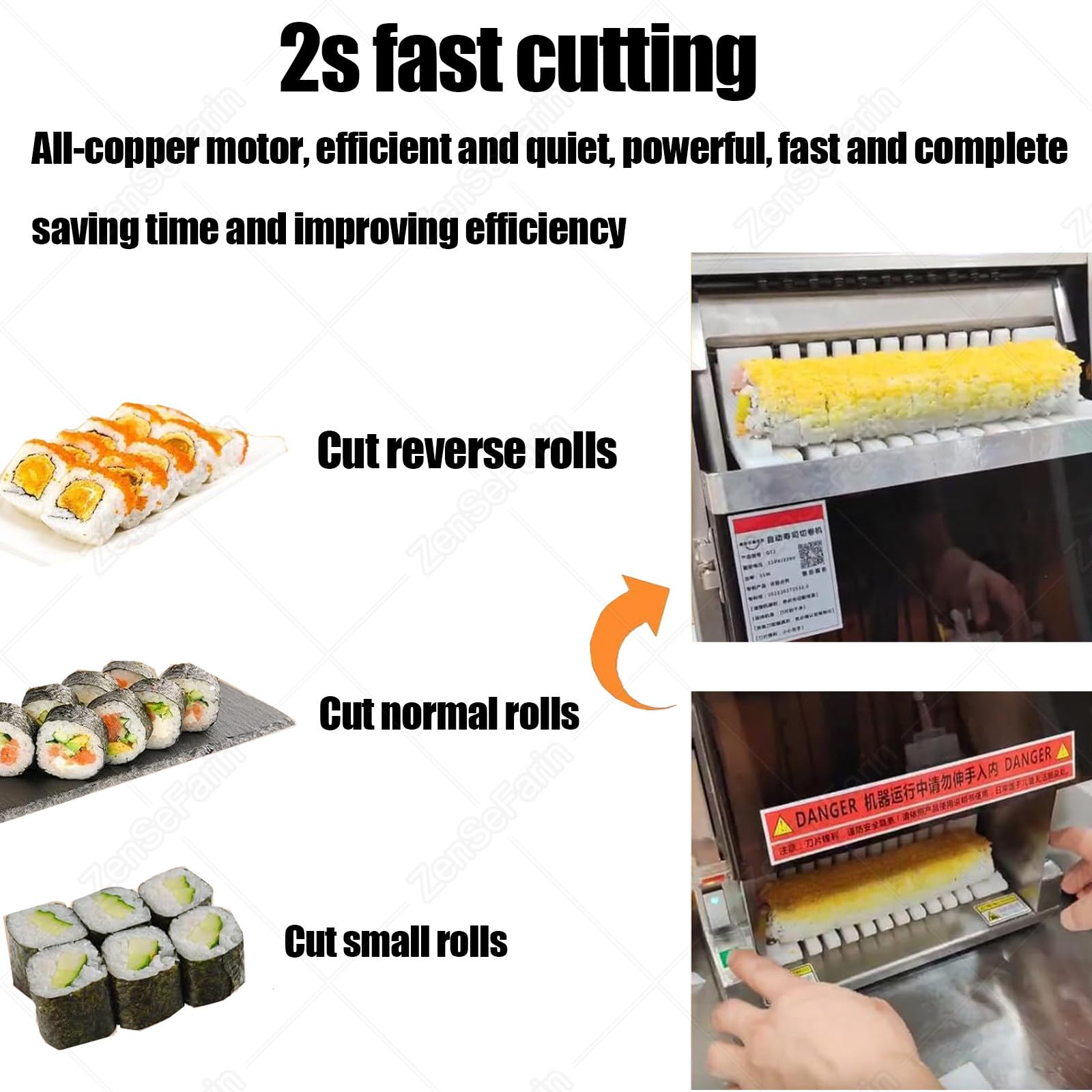 Kommerzieller automatischer Sushi Rollschneider,Multi-Shape Elektrischer Sushi-Maker für präzises 8/10/12-teiliges Schneiden,Edelstahl-Küchenausstattung für Restaurant,Küche Snackbar