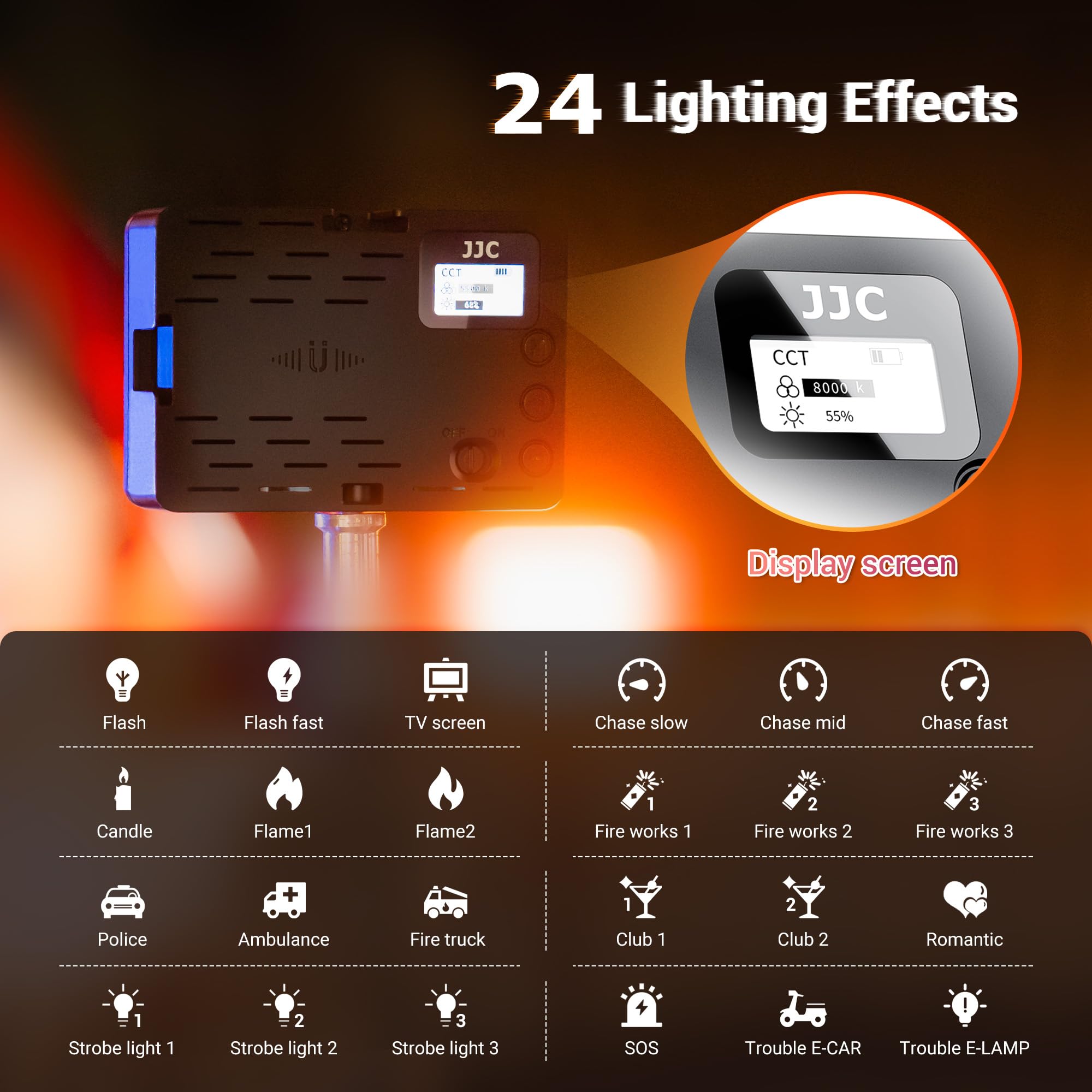 Luce Video JJC RGB Magnetica - 24 Effetti, CRI 95+, Ricaricabile, Per Vlogging - Foto 5