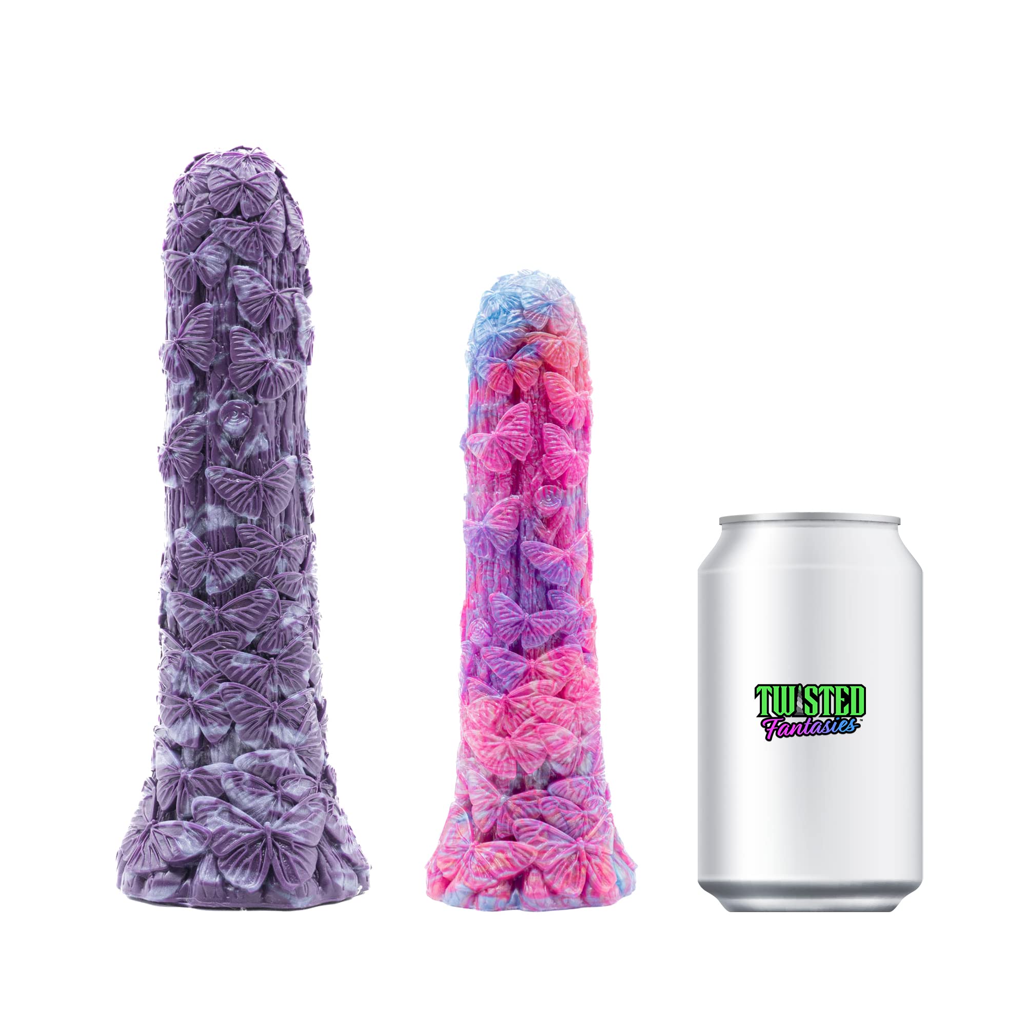 Twisted Fantasies Monarch Butterfly Suction Cup Dildo - UV Pink/Purple Heart Marble Design - Handmade in The USA - Adult Sex Toys (): Mini