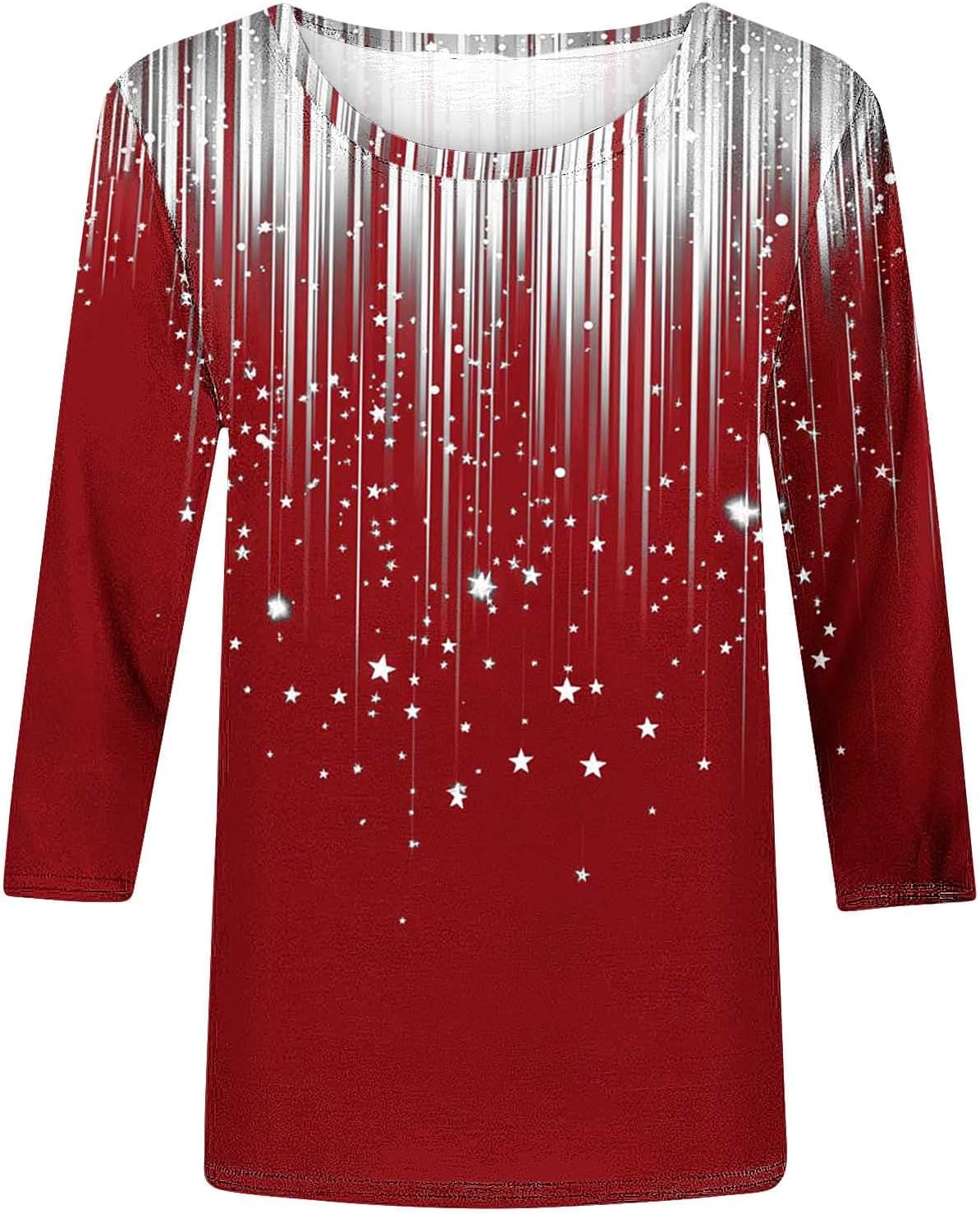 Elbow Length Tops for Women Fashion Crew Neck Crop Top 3/4 Sleeve Loose Fit Workout Tshirts Party Dressy Outfits
