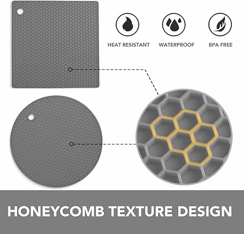 Miniatura 3 de Joyhalo Salvamanteles para platos calientes, almohadillas calientes para cocina, soportes de silicona para ollas y sartenes calientes, alfombrillas