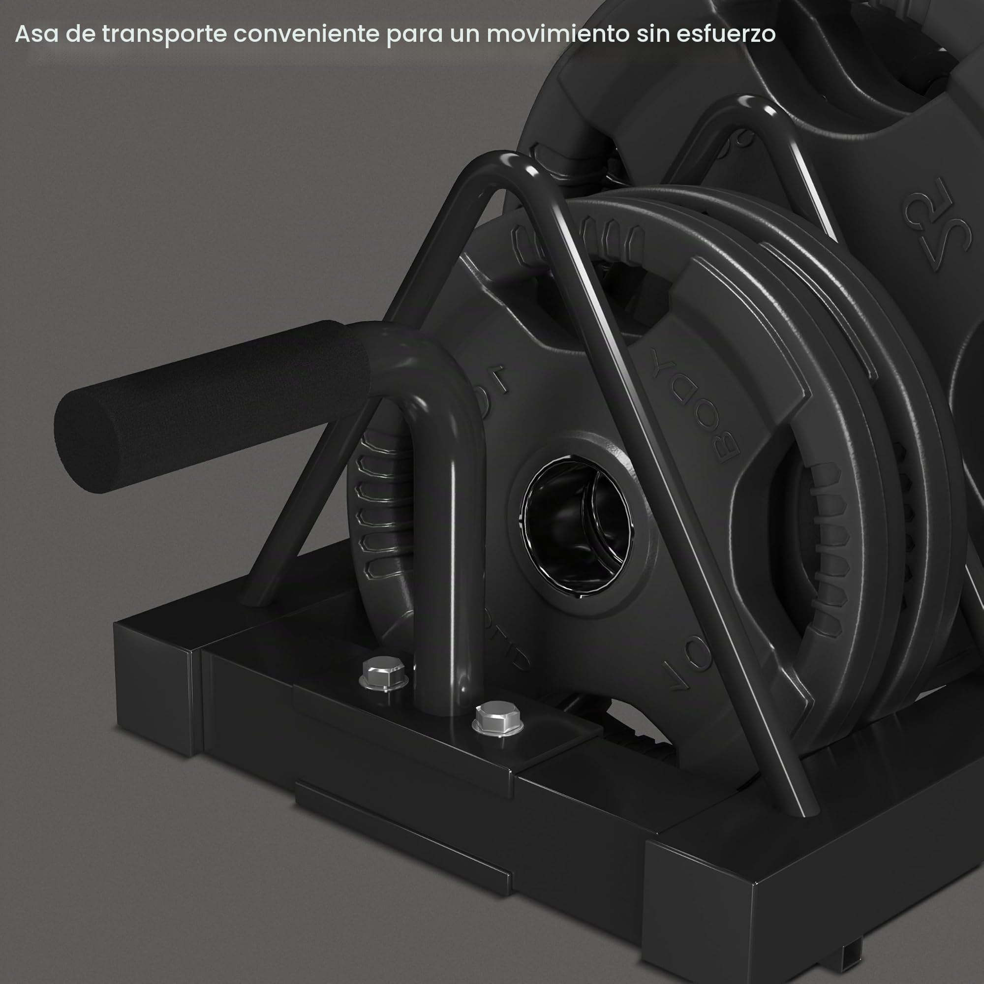 Yaheetech Estante horizontal para discos de peso, estante de fitness de fuerza con 4 ranuras para placas, soporte de almacenamiento de placas, parachoques de barra con ruedas giratorias para el hogar