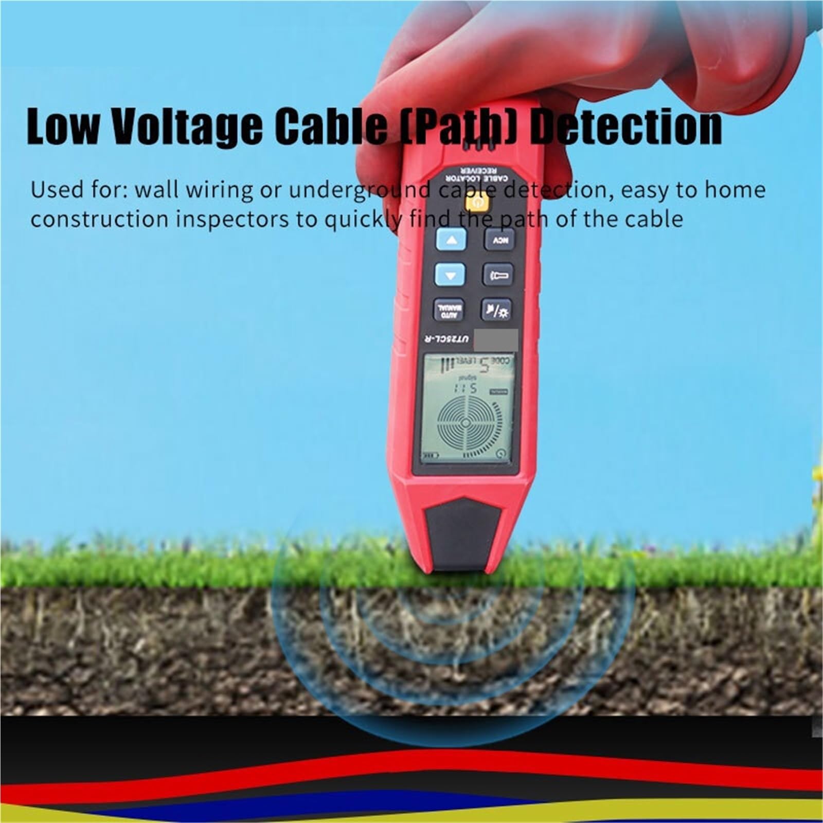 Localizzatore di Cavi, Localizzatore di cavi portatile NCV Test elettrico senza contatto Rilevatore sicurezza elettrica Traccia percorsi sotterranei