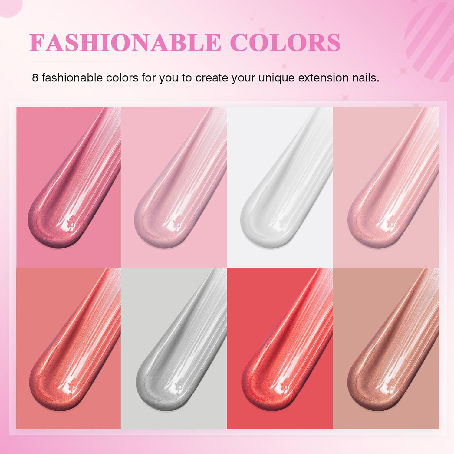 SAVILAND 8 Colors Poly Nail Extension Gel Nail Kit Poly Gel Nail Nudes Color Series with 96W Nail Lamp Slip Solution Nail Tools All in 1 Manicure Starter Kit for Nail Salon Home DIY