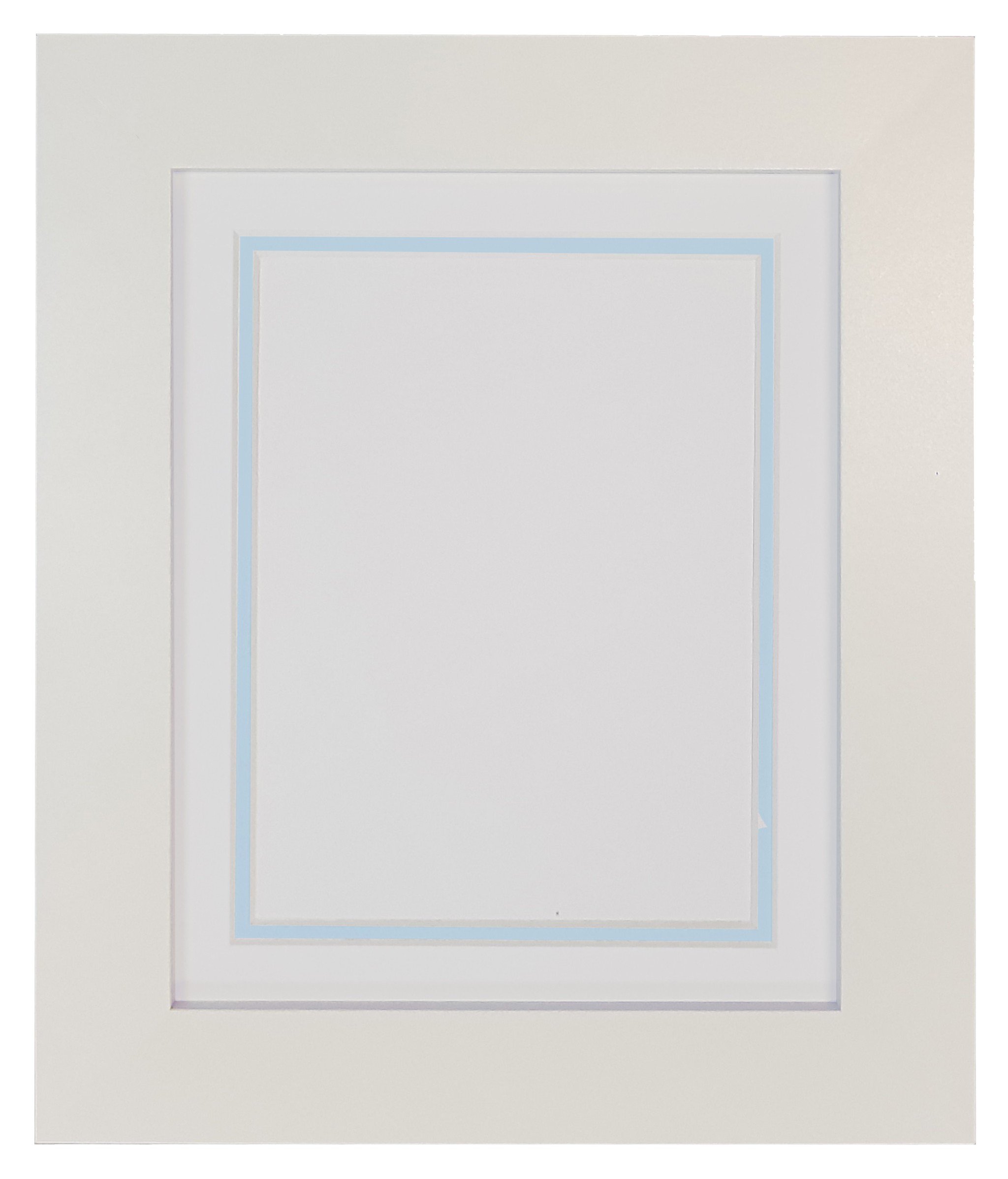 Metro White Photo Picture Poster Frame with White on Blue Double Mount 12 x 12 for Image Size 8 x 8 inch โ image 1