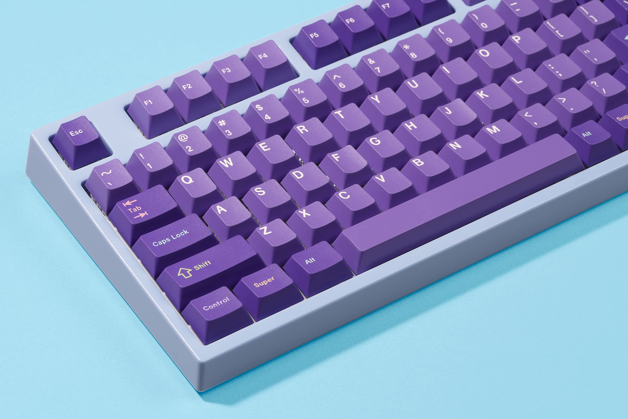 DROP + MiTo GMK Serenity Custom Keycap Set, Doubleshot ABS Cherry Profile, Compatibile con steli e layout Cherry MX Style: 60%, HHKB, 65%, 75%, Tenkeyless, 100% e 1800 layout (kit base), viola