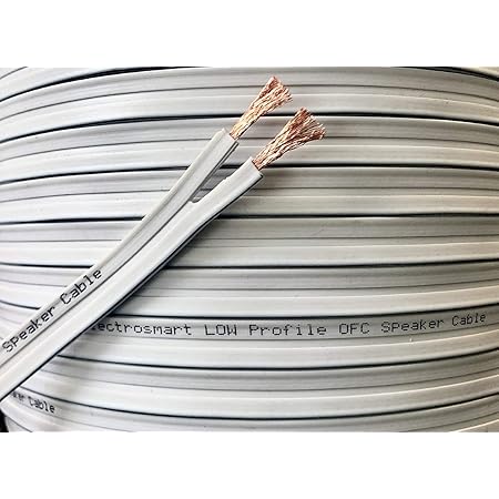 Electrosmart 15m Low Profile Flat White Oxygen Free Copper OFC Loud Speaker Cable - Multi-Strand 158 (2x 79 Strand) - Outside Dimensions Of Cable: 1.7mm X 10mm - View #11