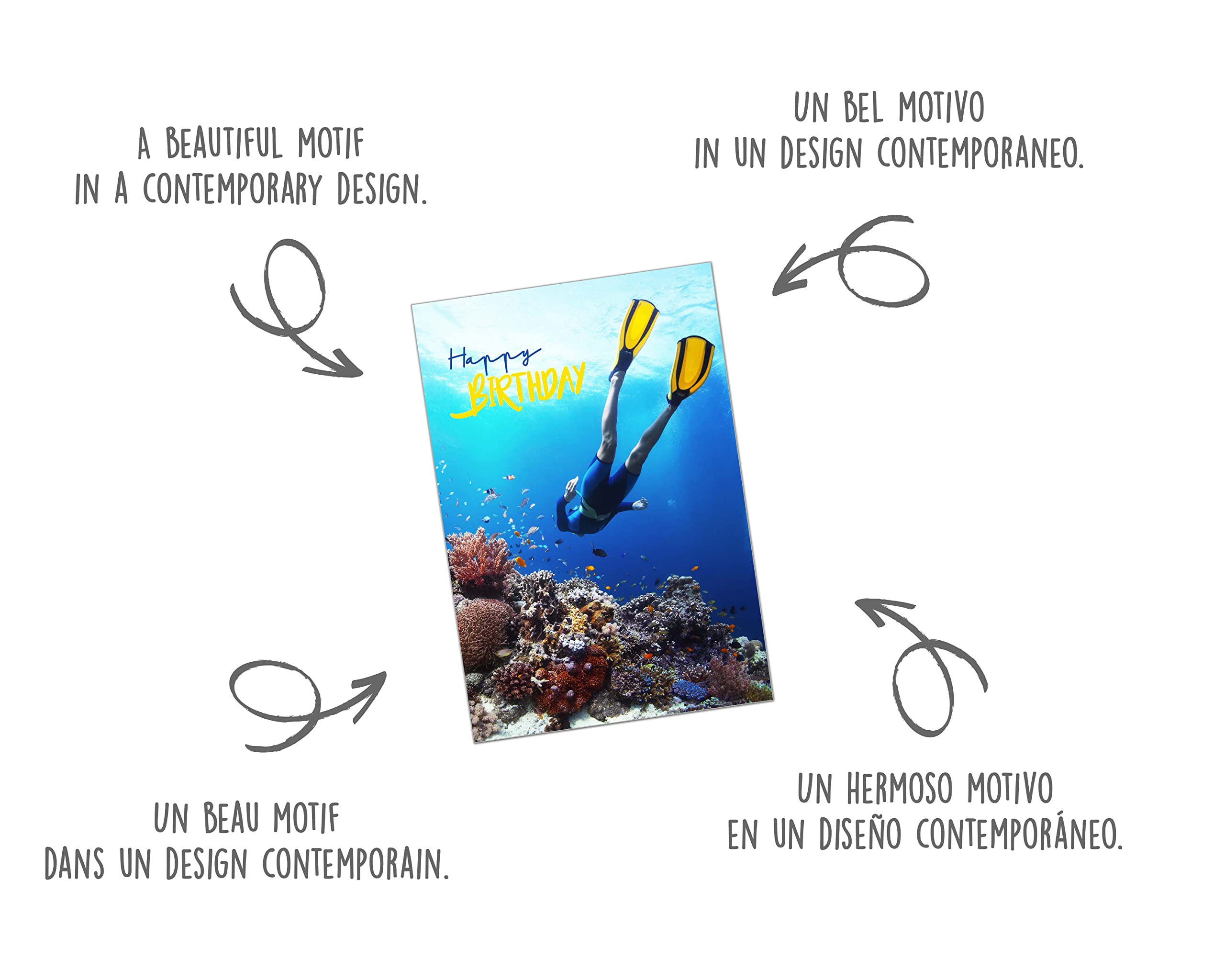 Edition Seidel Premium Birthday Card With Gold Embossing And Envelope Greeting Card Billet Happy Birthday Man Wife Happy Birthday Clover Leaf Happiness (G3337 SW023