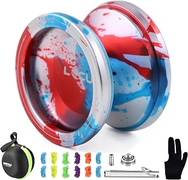 MAGICYOYO V6 Locus Responsive Yoyo & Unresponsive Yo-yo, Red& Blue&Silver