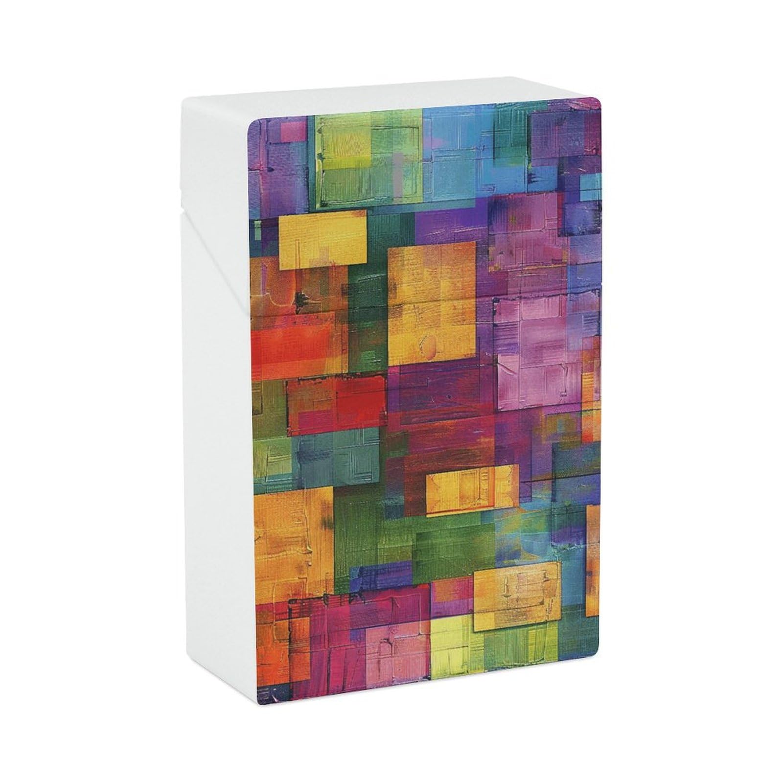 colorful cigarette boxes Case for 100mm Cigarettes - Holds Full Pack - Marbled color These boxes are made of high Colorful Blocky Squares Cigarette Case