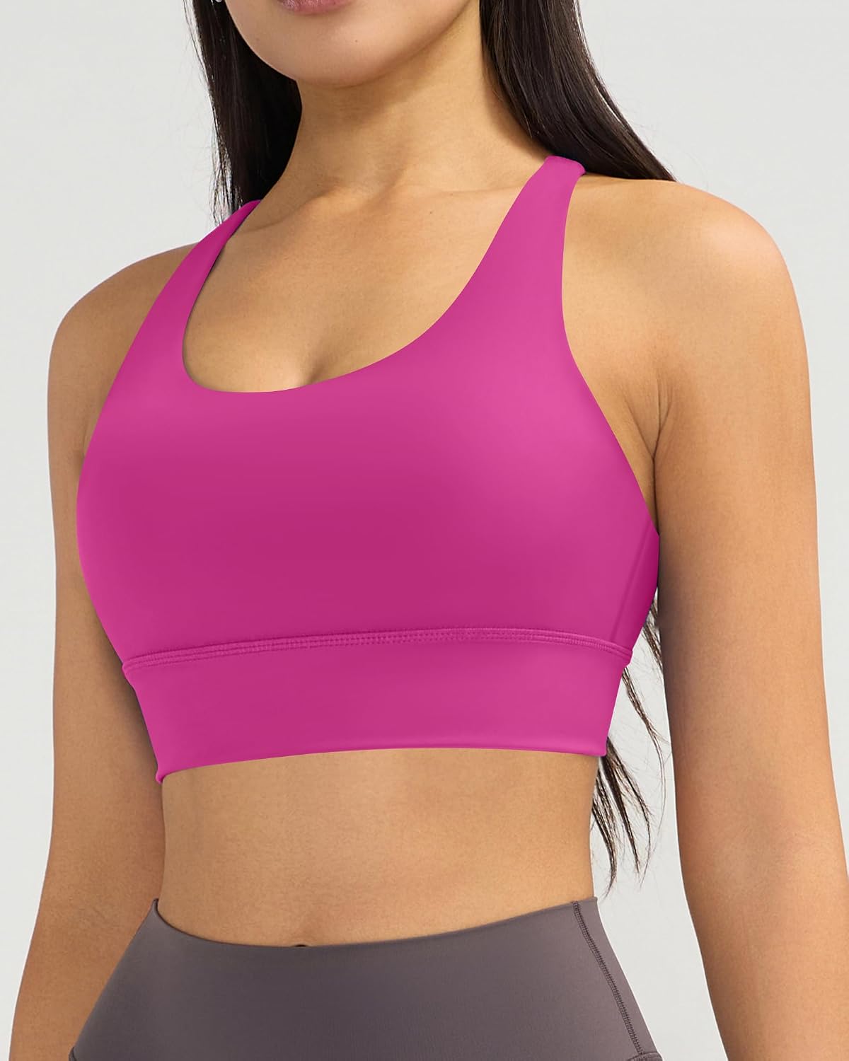 Ama Larsi High Impact Strappy Sports Bra for Women Supportive Padded Crisscross Back Running Yoga Workout Bra