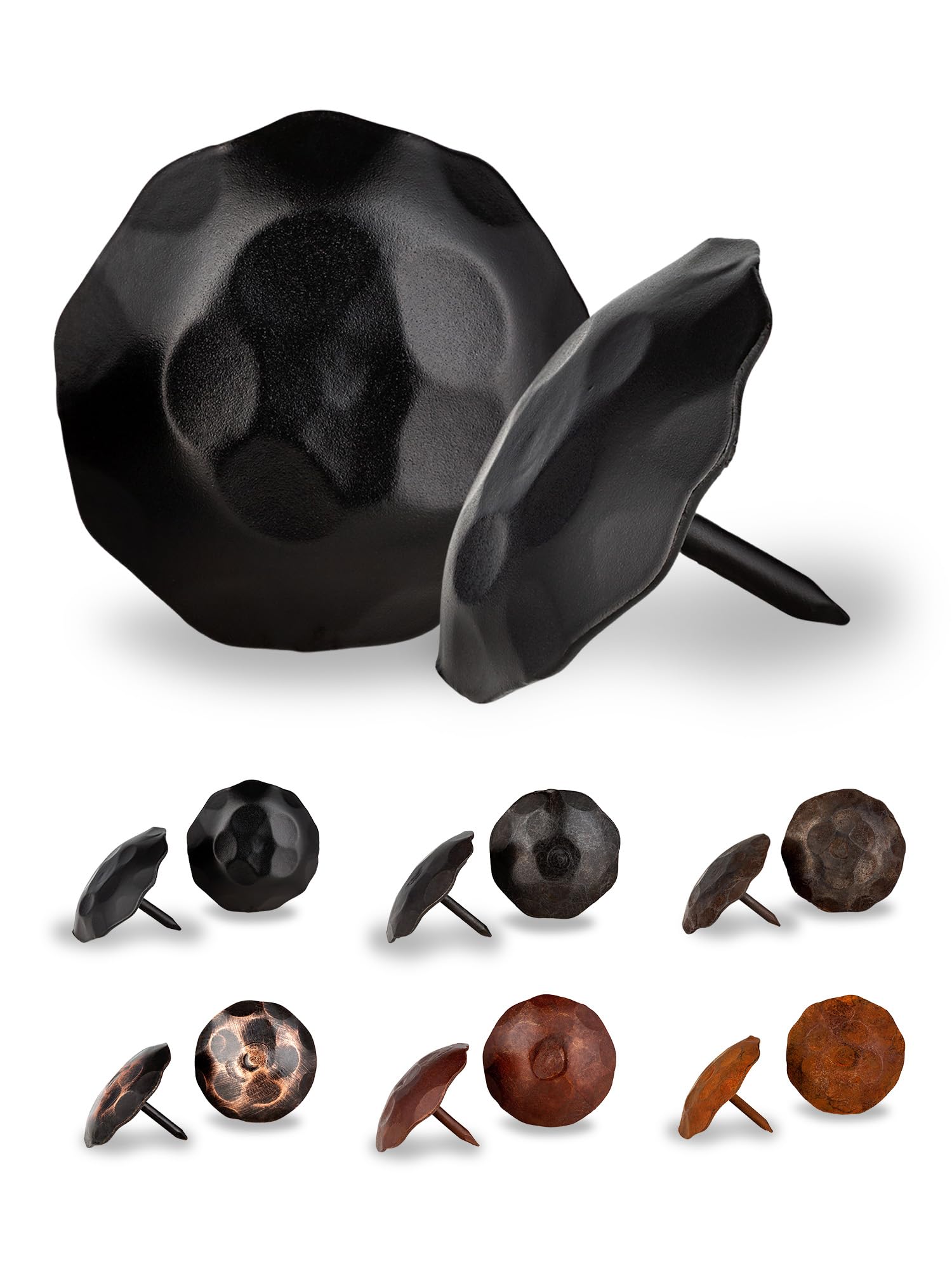 Borderland Rustic Hardware 25 Pack - Iron Clavos Decorative Nails 1.5 inch - Black - Decorative Accent for Home Improvement - Farmhouse Shutters, Barn Door, Furniture, Carriage Gates -