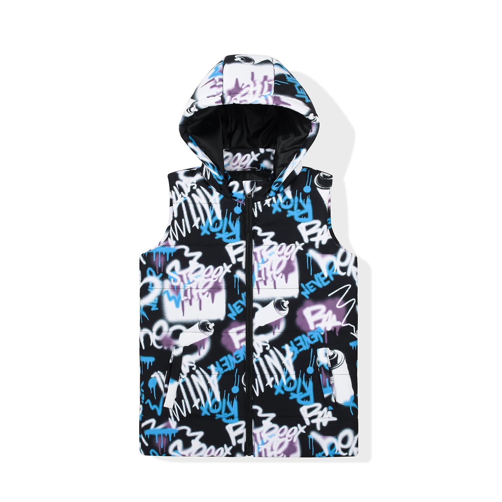 SNOW DREAMS Boys Girls Puffer Vest Hooded Quilted Outwear Sleeveless Jacket Lined Zipper Waistcoat
