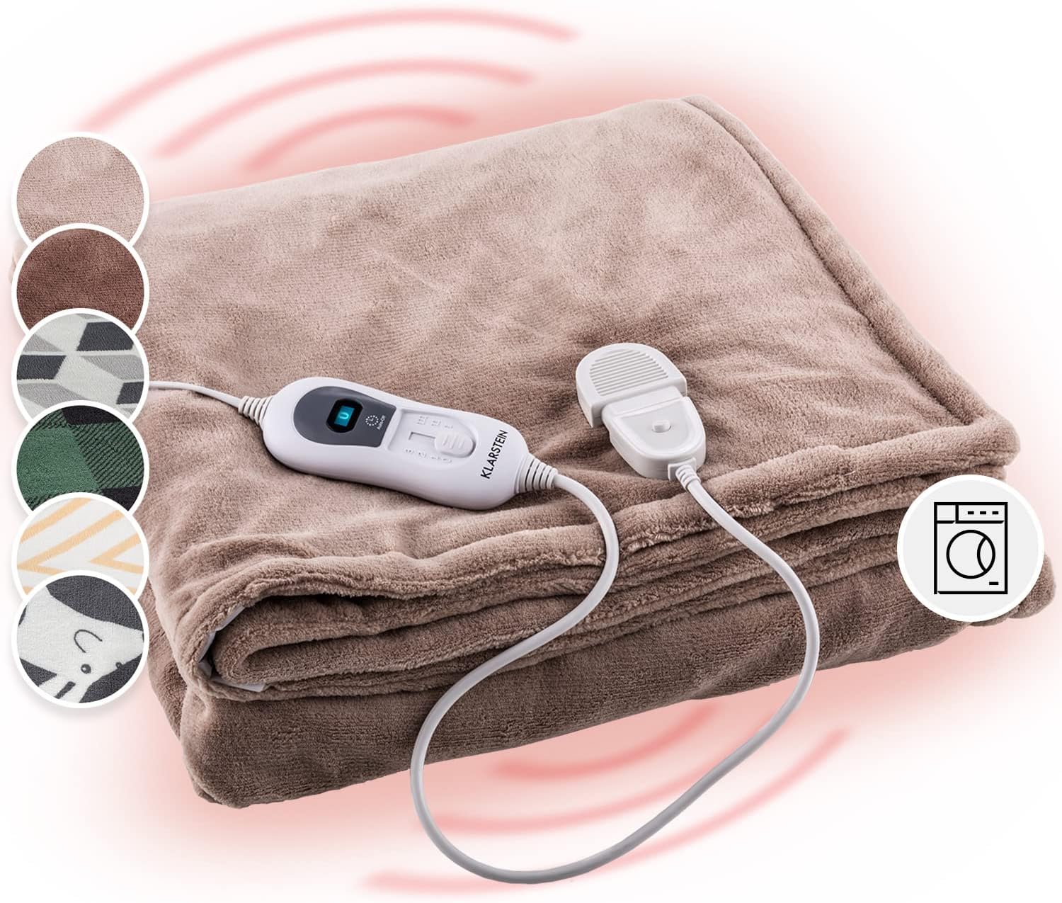 Klarstein XXL Wärmedecke, 120W Heizdecke mit Abschaltautomatik, Kuscheldecke fürs Bett, Sofa ...