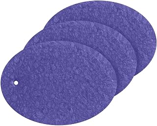 MAOBLYR Quick Absorption Household Cleaning Sponge,Double-Sided Reusable3.54x2.56In,Kitchen Tableware Multi-Purpose Cleaning 3 Sets-Blue Purple Solid Color