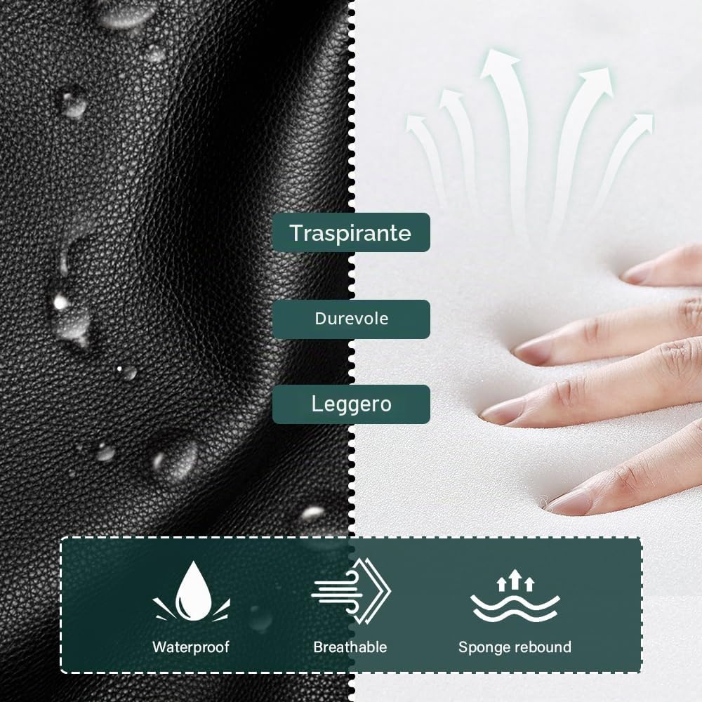 BFTOU Sgabello quadrato girevole su ruote, perfetto per lavoro, spa, negozi, massaggi, altezza regolabile e conveniente, sedia con schienale bianco (nero)