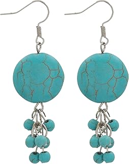 Azalea EROE149 Dangle Earring For Women-Silver Turquoise