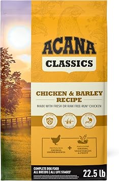 ACANA Classics Dry Dog Food Chicken and Barley Recipe 22.5lb Bag