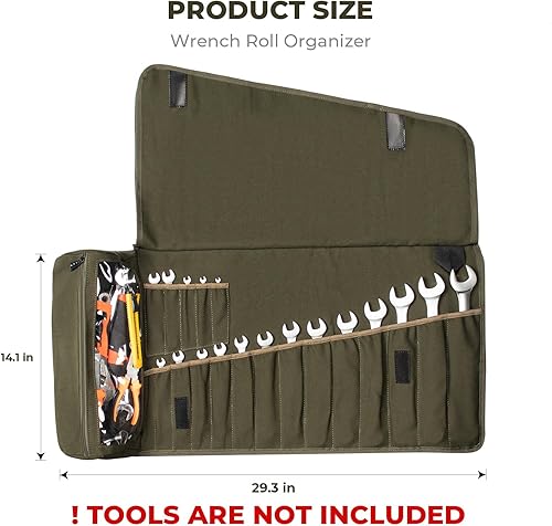 Miniatura 2 de Bolsa enrollable para llaves, rollo utilitario de 19+1 bolsillos, bolsa portátil para organización de herramientas, regalos para hombres, mecánico