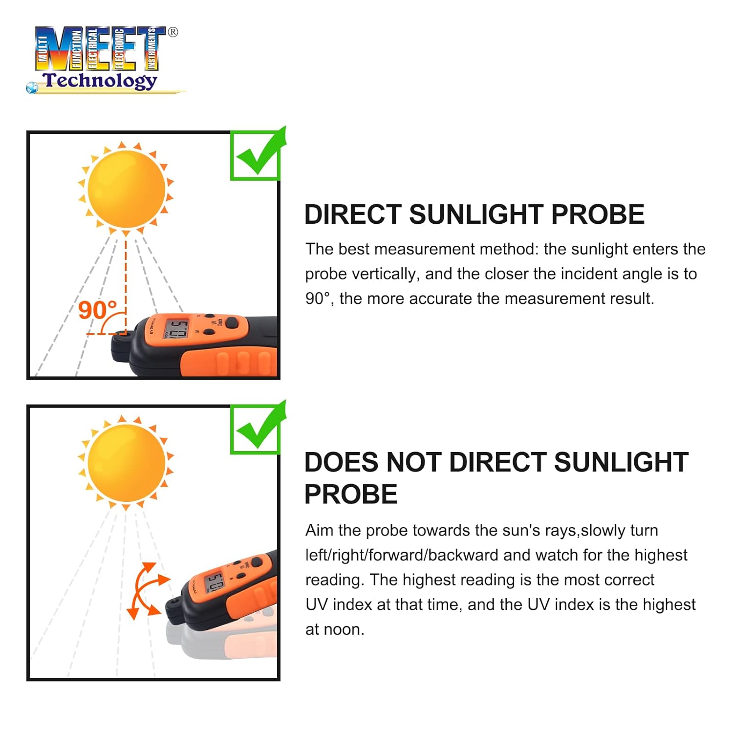 Meet UV Strength Tester for Measuring Sun Light UV Level,High Precision UVA UVB Meter,Photometer UV Detector,Portable UV Intensity Meter with 1.5v Battery
