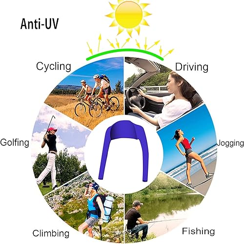 Miniatura 5 de Hairwilly Chal refrescante manga para brazo con agujero para los dedos, protección solar para mujeres y hombres para golf, equitación, conducción