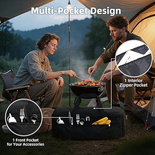 Miniatura 4 de NOELIFE Bolsa para Ooni Koda 12, funda de transporte portátil con bolsillos para accesorios de horno de pizza Ooni, bolsa de transporte acolchada