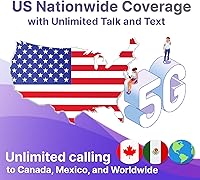 Vista 2 de $10/mes Jethro Mobile Plan de teléfono prepago, llamadas y mensajes de texto ilimitados, conversaciones internacionales a más de 80 países, trae tu
