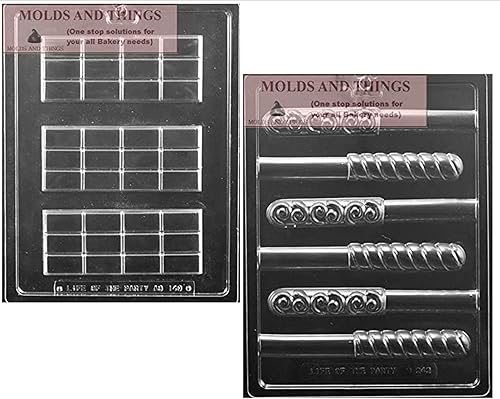 Break Apart Bar Chocolate Candy Mold,Swirl Pretzel Chocolate Mold Candy Mold With Copyrighted Chocolate Molding Instructions
