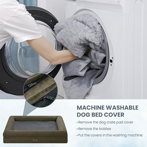 Miniatura 5 de Yiruka Cama XL para perro, cama ortopédica de espuma viscoelástica de gel, cama lavable para perro con funda extraíble, parte inferior