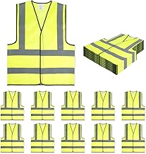 Safety Vests High Visibility Reflective Mesh Safety Vest for Men and Women High Visibility Cycling Vest with 10 Pieces Yellow