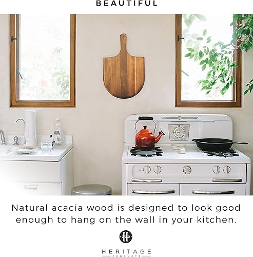 Miniatura 5 de Heritage tablas de madera de acacia para pizza casera, quesos y más – 22 x 14 pulgadas.