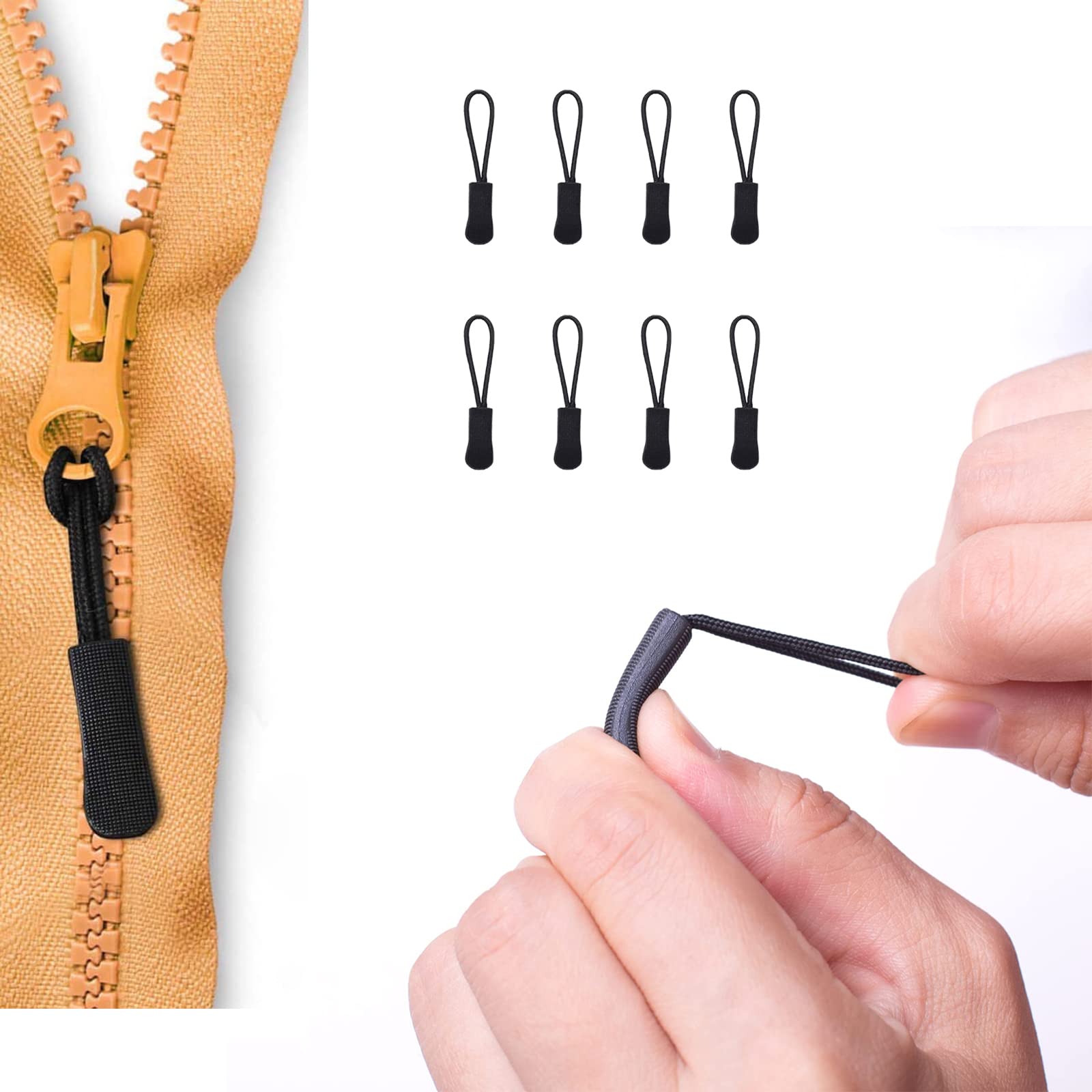Junao Lot De 50 Rallonges De Fermeture éclair - Cordon D'extension De Fermeture éclair - Convient Pour Vestes, Sacs à Dos, Tentes, Valises à