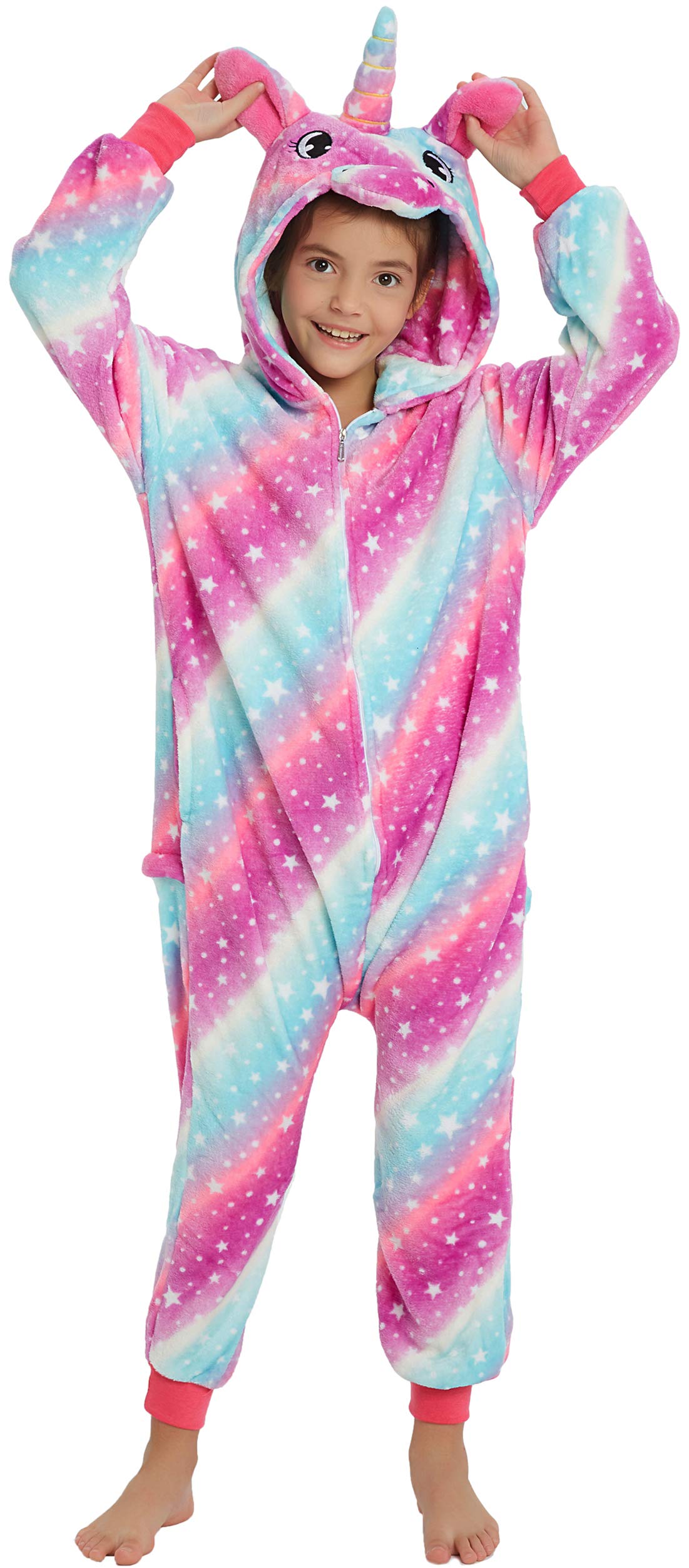 ChichidogKids Purple Unicorn Onesies Halloween Pajamas Cosplay Costume(Height 140cm/4'7), Multicolor