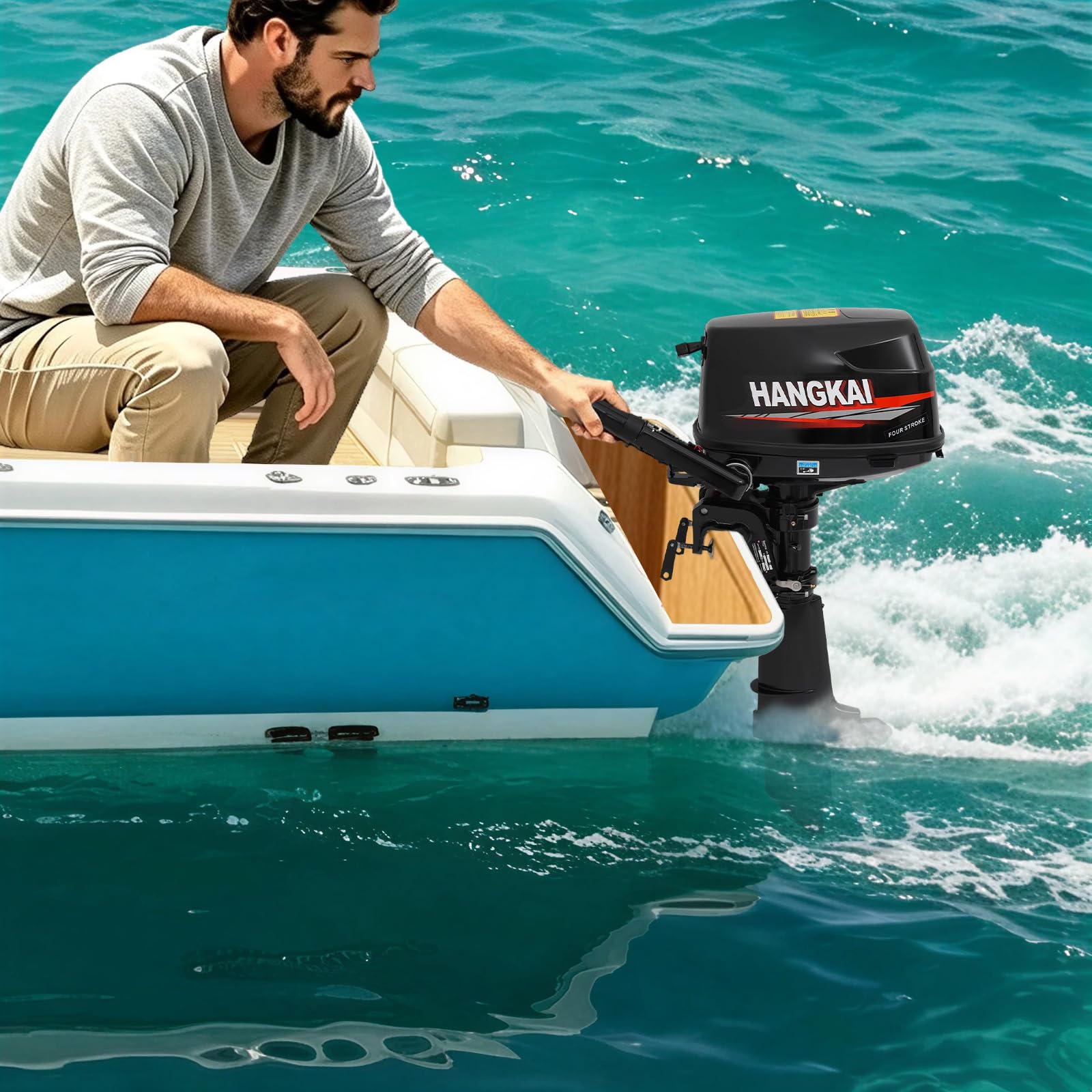Motores fueraborda para barcos 6.5 HP 4 tiempos para bote inflable