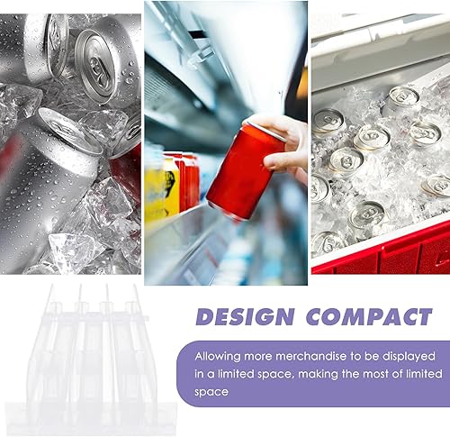 Miniatura 5 de DOITOOL Bandeja deslizante de 3 piezas, máquina expendedora automática, organizador de bebidas autoempujante para nevera, dispensador de refrescos