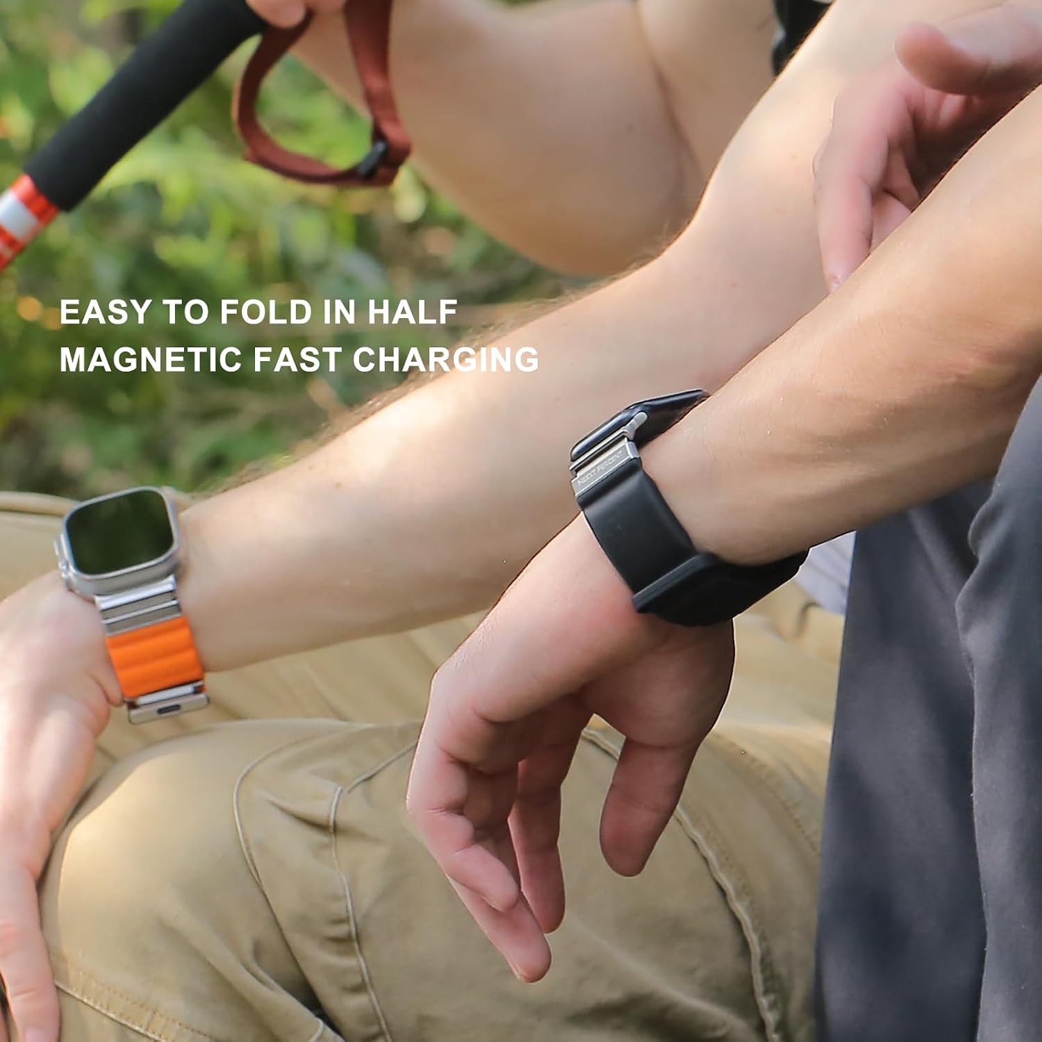 Energy Link Compatible with Apple Watch Band 42mm 44mm 45mm 49mm for Women Man, Band Charging, Silicone material, Outdoor Waterproof image 5