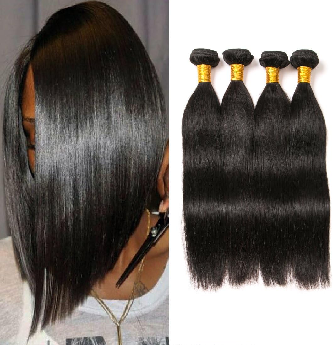 Bundles Brazilian Hair Straight Weave 4 Human Hair Bundles Straight Remi Straight Hair Cheap Virgin Hair Brazilian Human Straight Hair Extensions Bundles Straight Virgin 10 12 14 16 Inch