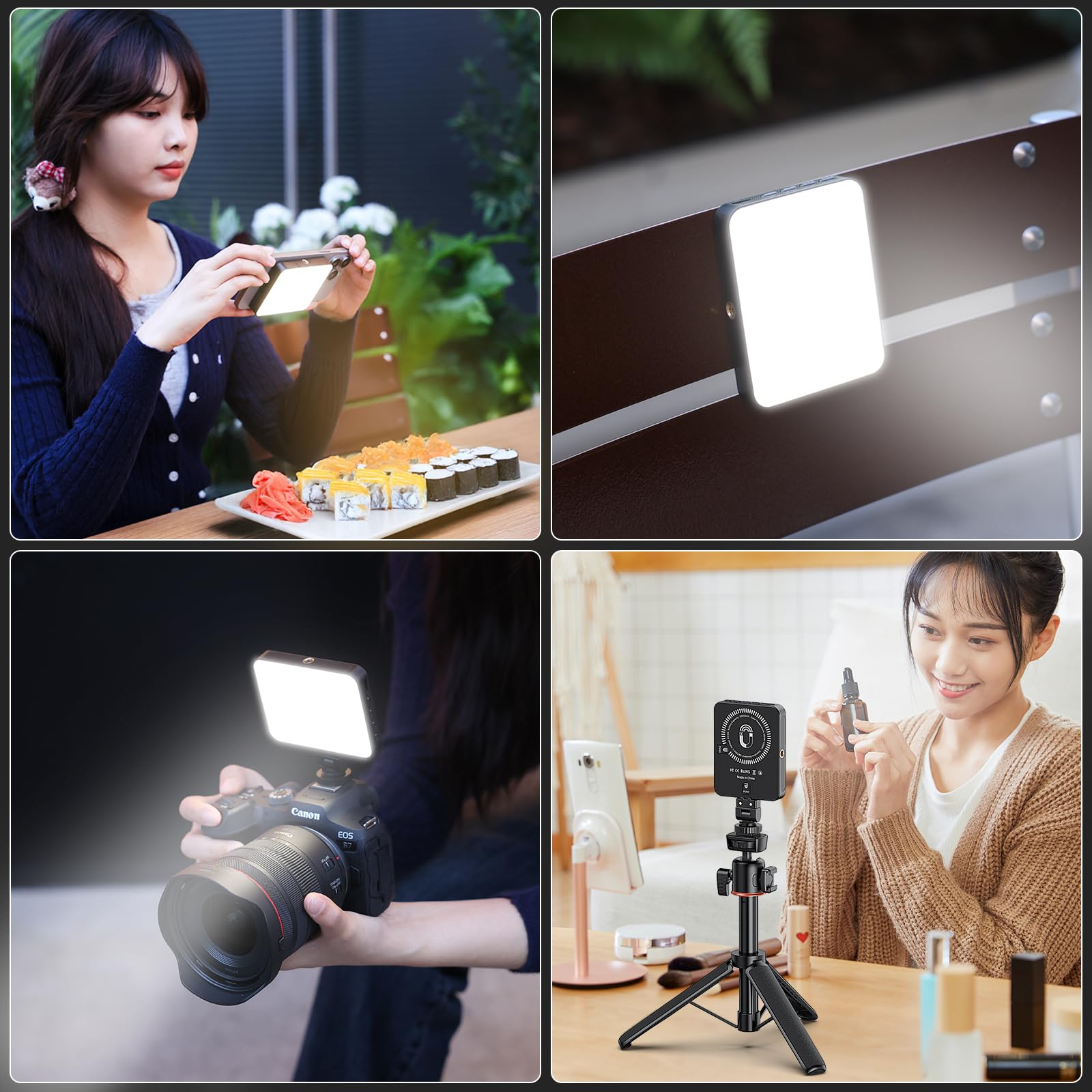 Lampe Selfie LED Magnétique 128 LEDs - Rechargeable USB-C - 3000K à 6500K - Compatible Smartphones Et Appareils Photo