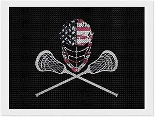 Lacrosse Helmet Flag Diamond Art Painting Kits for Adults Full Drill 5D DIY Art Craft for Home Wall Decor Gift