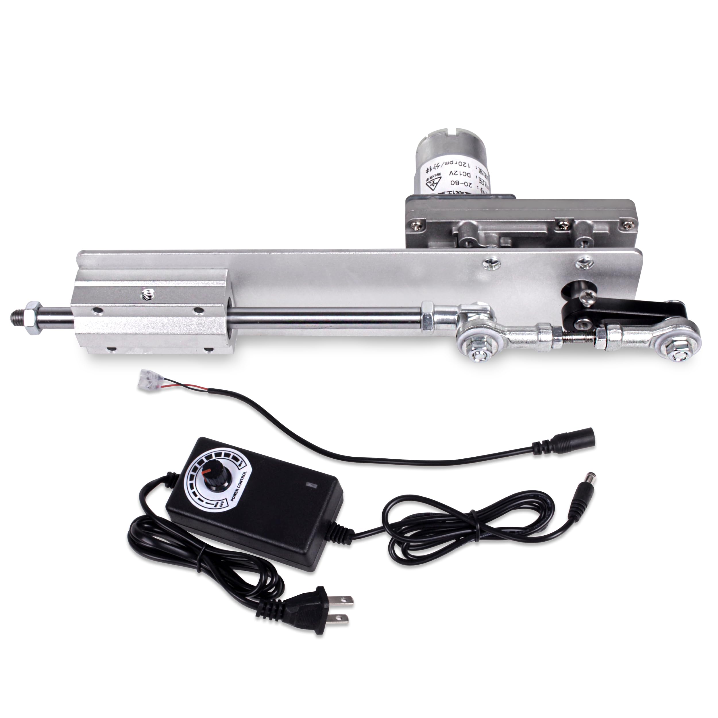 RATTMMOTOR Piston de levage linéaire - Entraînement linéaire - Longueur effective : 20-80 mm - DC 12 V - 120 tr/min - Vitesse réglable avec régulateur de vitesse