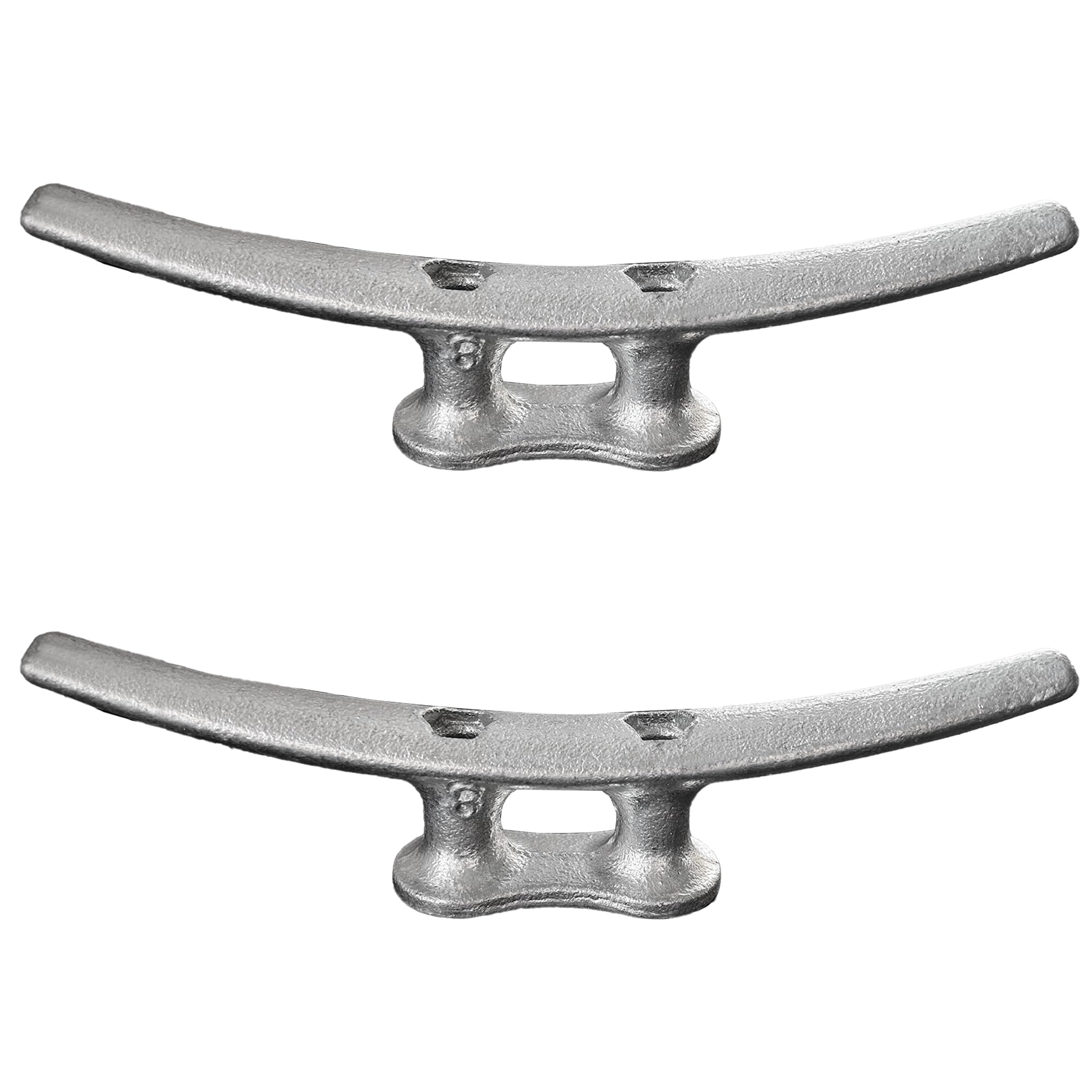Photo 1 of Laorde Boat Dock Cleats Galvanized 8"/10"/12" Large Cast Iron Dock Cleats Marine Grade Rope Cleat for Mooring, Pier, Deck, Tie Down (12 inch 2 Pack)