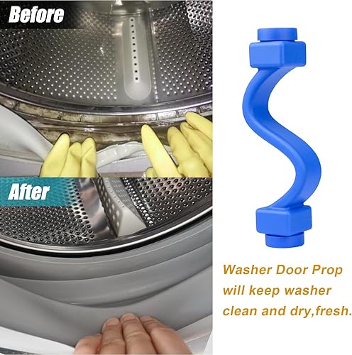 Miniatura 4 de Soporte magnético para puerta de lavadora de carga frontal, soporte magnético mejorado para puerta de lavadora con 3 parches metálicos adhesivos,