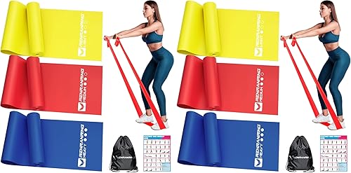 Miniatura 12 de Bandas de resistencia para entrenamiento, bandas de ejercicio para terapia física, estiramiento, recuperación, pilates, rehabilitación, Verde, azul,