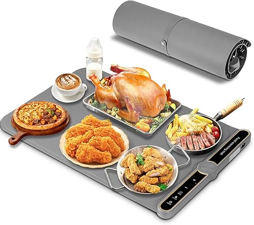 Miniatura 8 de Tapete de calentamiento de silicona para alimentos, bandeja de calentamiento eléctrico rápido de superficie completa, tapete de cocina de