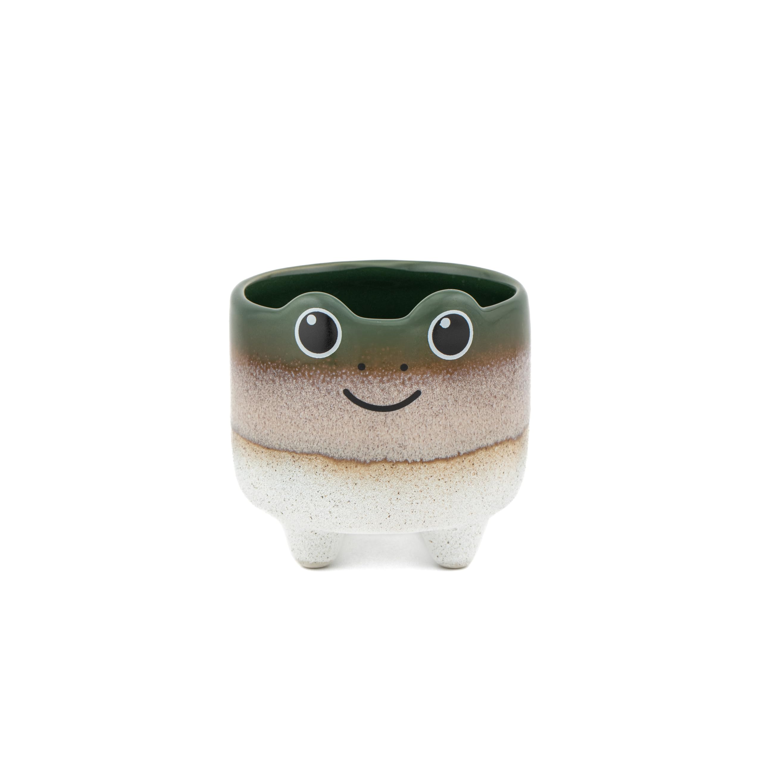 Sass & Belle Green Mojave Frog Planter - Colourful Mini Pot For Succulents, Cactus, Flower Bulbs, Quirky Home Décor, Indoor Garden Accessory, Plant Pot Gift Idea