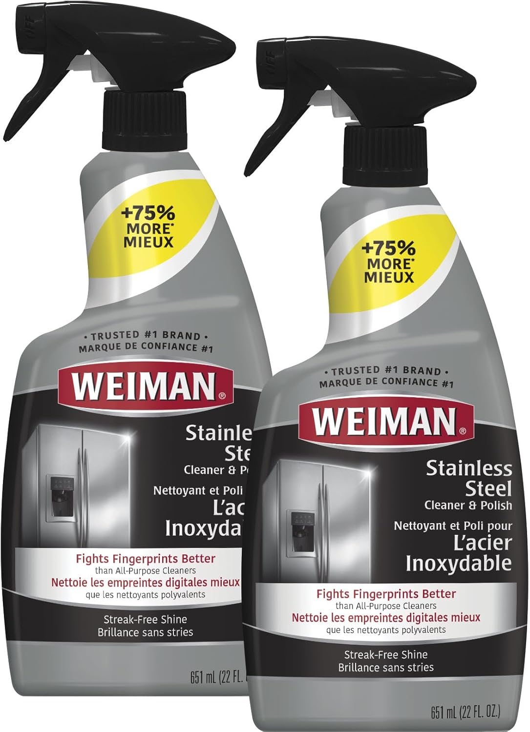 Weiman Stainless Steel Cleaner and Polish (2 Pack) Protects