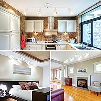 Vista 2 de BoostArea - Kit de iluminación LED de 4 luces para pista, iluminación de techo de 4 direcciones en blanco, cabezal de luz flexible giratorio