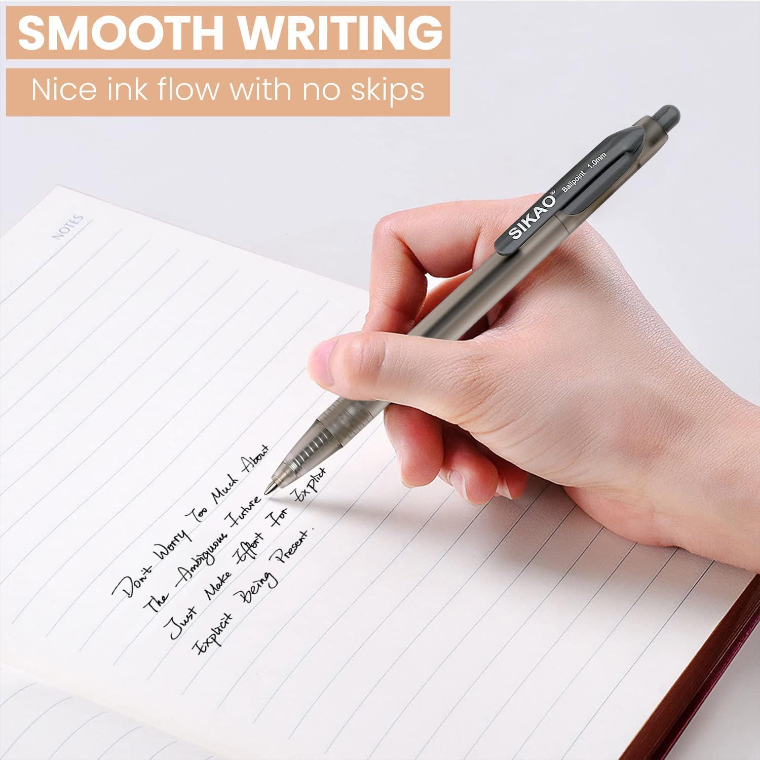 Sikao Lapiceros 60 Pack Black Gel Pens, Smooth Fine Point No Smudge, 0.7mm Gel Pens, Retractable Pens, Ballpoint Pens, Server Pens, Office Pens, Lapiceros